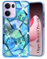 For Oppo Reno13 Pro 5G | Oppo Reno 13 Pro 5G  Back Cover Case Girls (Dual Design Glitter Sparkle and Detachable Diamond Print Case | Soft and Flexible)