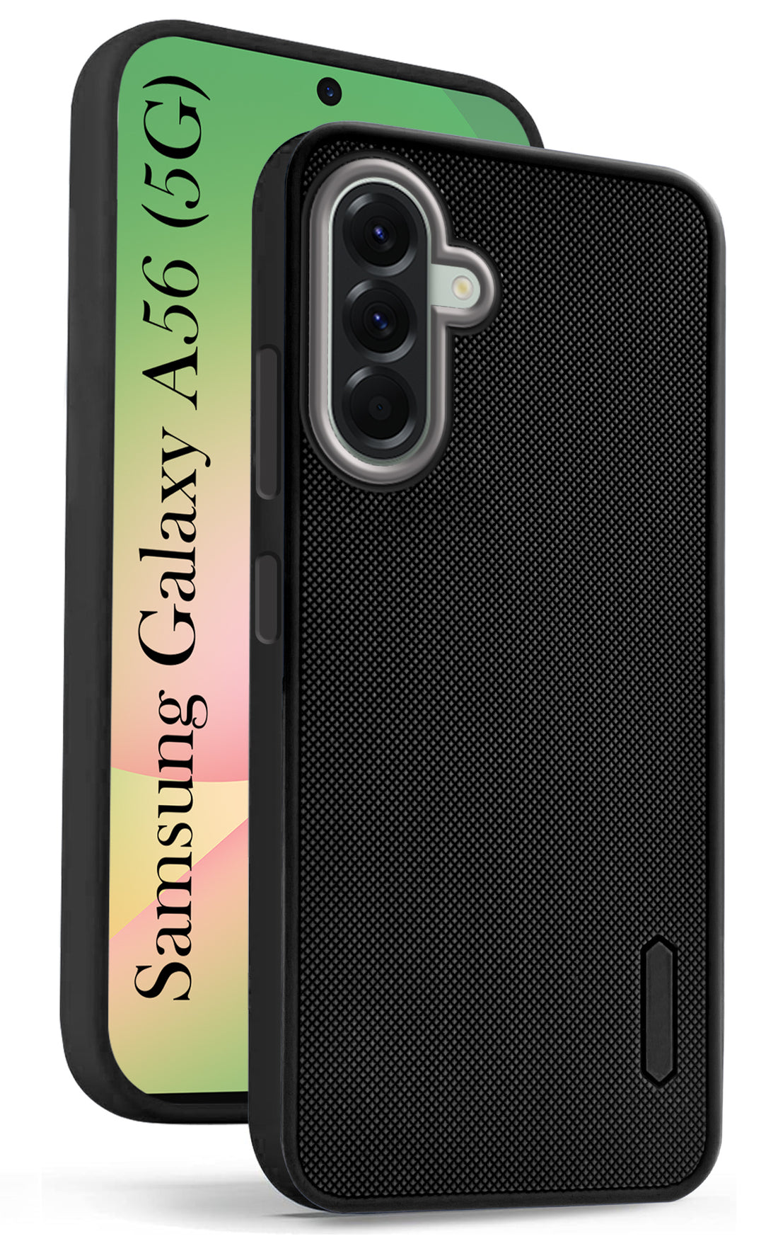 For Samsung Galaxy A56 Back Cover Case (Textured Grip Design | Micro-Fiber Cloth Inside | Slim and Light Weight | Soft Touch and Feel | Black)