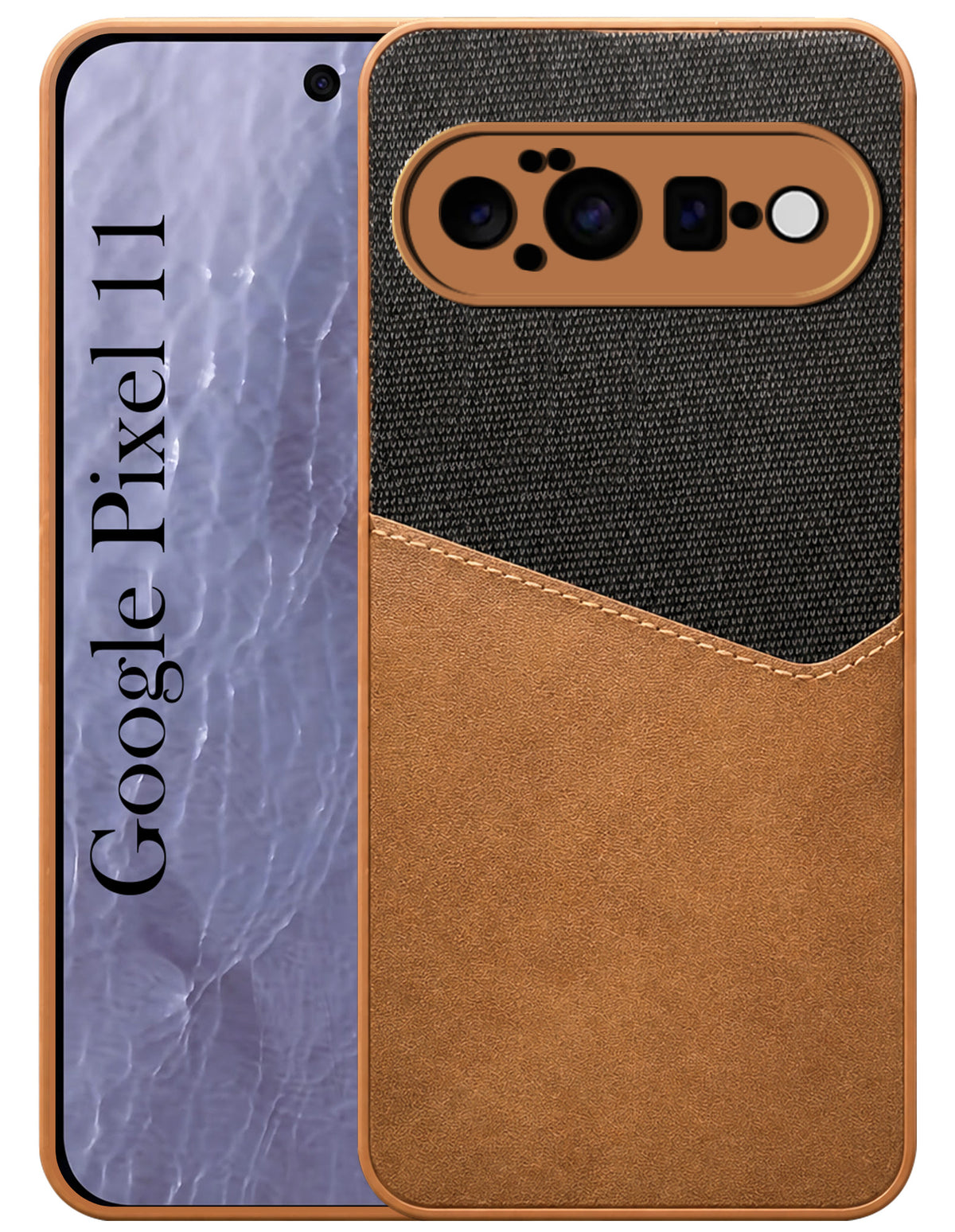 For Google Pixel 11 Back Cover Case (Dual PU Leather Stitch | Professional Minimalist | Soft and Flexible)
