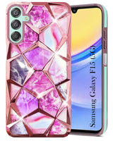 For Samsung Galaxy F15 5G Back Cover Case (Dual Design Glitter Sparkle and Detachable Diamond Print Case | Soft and Flexible)