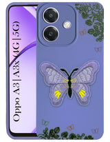 For Oppo A3X (4G/5G) | Oppo A3 5G Back Cover Case Soft Butterfly Embroidery | Women Teen Girls | Camera Protection| Matte Silicone)