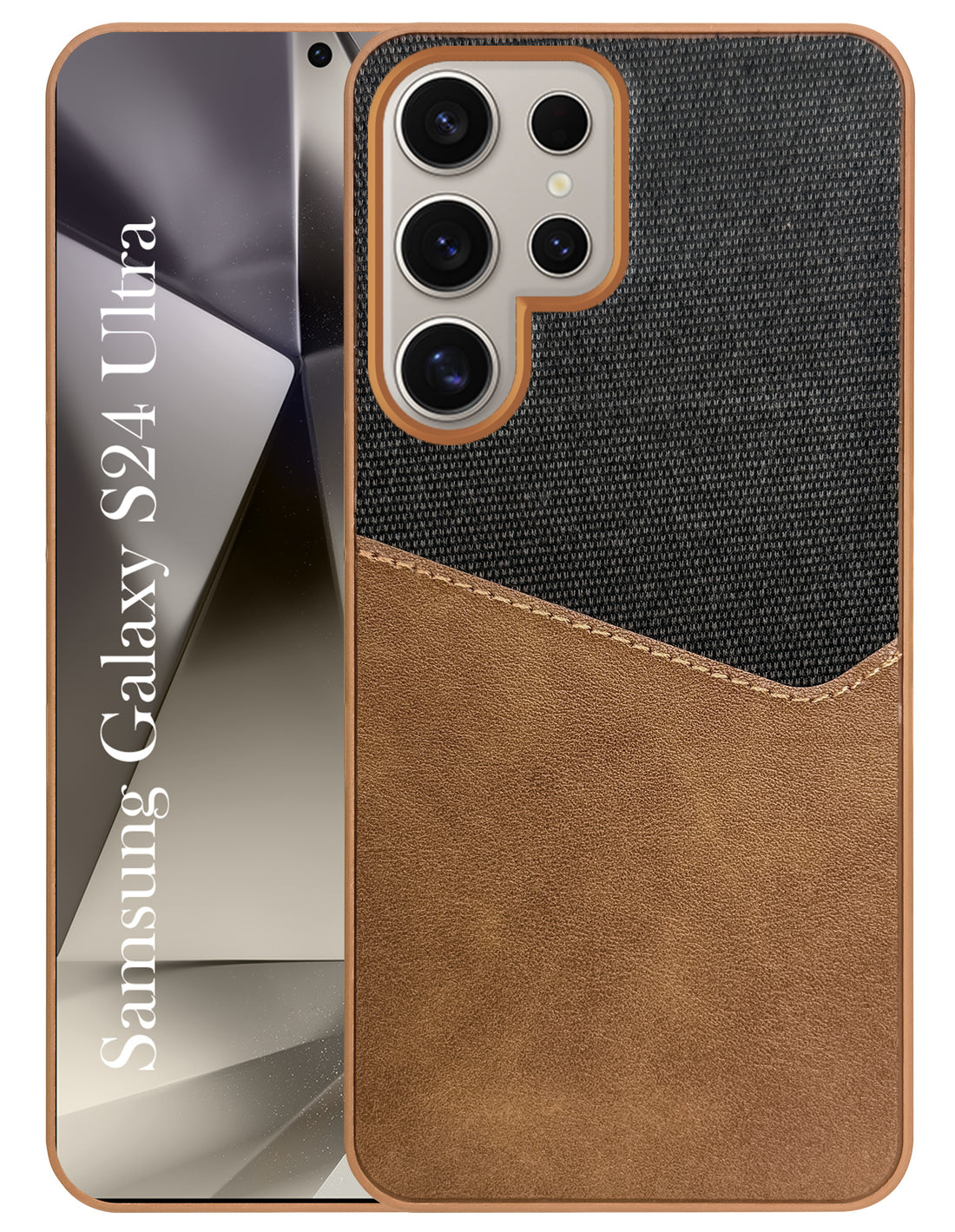 For Samsung Galaxy S24 Ultra Back Cover Case (Dual PU Leather Stitch | Professional Minimalist | Soft and Flexible)