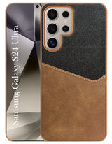 For Samsung Galaxy S24 Ultra Back Cover Case (Dual PU Leather Stitch | Professional Minimalist | Soft and Flexible)