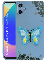 For Samsung Galaxy F06 | Samsung Galaxy M06 Back Cover Case (Soft Butterfly Embroidery | Women Teen Girls | Camera Protection| Matte Silicone)
