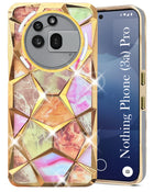 For Nothing Phone 3A Pro 5G Back Cover Case ( Dual Design Glitter Sparkle and Detachable Diamond Print Case | Soft and Flexible)