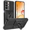 For Realme C85 5G | Realme Narzo 90x Back Cover Case Hybrid Armor (Sliding Shutter Camera Protection | Polycarbonate |Ring Holder Kickstand)