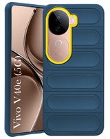 For Vivo V40e Back Cover Case (Matte Liquid Silicone| Camera Protection Ring | Professional Wave Design | Shockproof Anti Slip Grip )