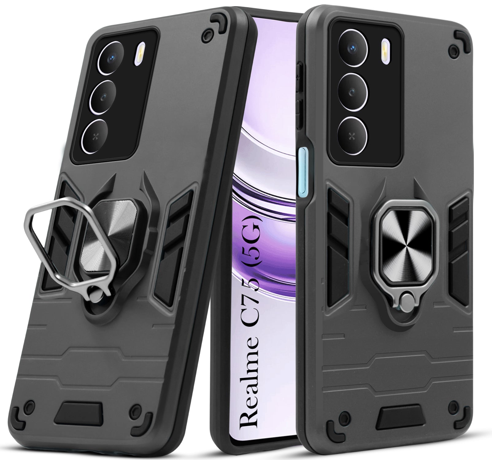 For Realme C75 5G Back Cover Case (Shockproof Polycarbonate Dual Layer Hybrid Armor)