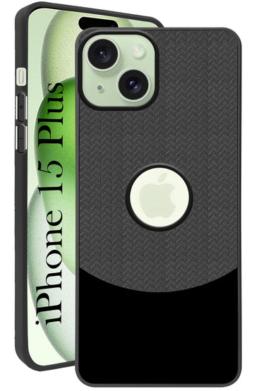 For iPhone 15 Plus Back Cover Case (Elegant PU Leather Finish | Premium Minimalist Professional | Camera Protection Bump)