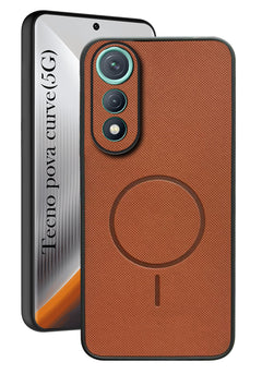 For Tecno Pova Curve Back Cover Case PU Leather (Texture Grip Design | Professional Minimalist | Camera Protection | Soft and Flexible)