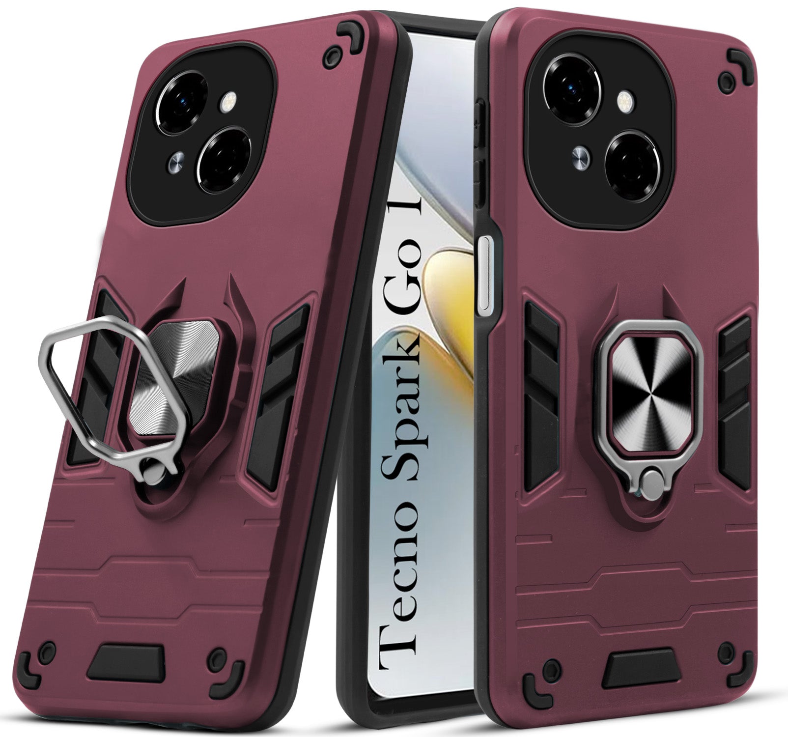 For Tecno Spark Go 1 Back Cover Case (Shockproof Polycarbonate Dual Layer Hybrid Armor)