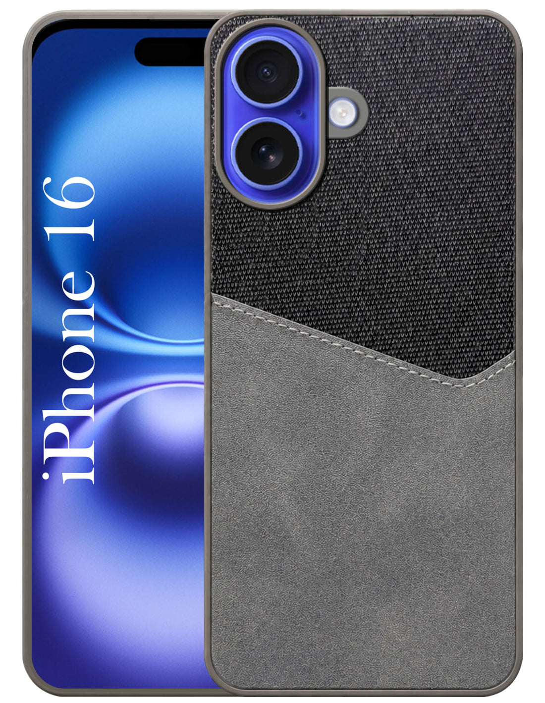 For Apple iPhone 16 Back Cover Case (Dual PU Leather Stitch | Professional Minimalist | Soft and Flexible)