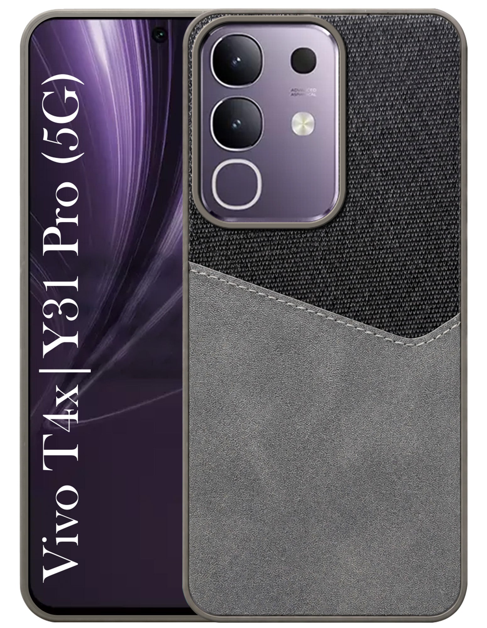 For Vivo T4x | Vivo Y31 Pro Back Cover Case(Dual PU Leather Stitch | Professional Minimalist | Soft and Flexible)