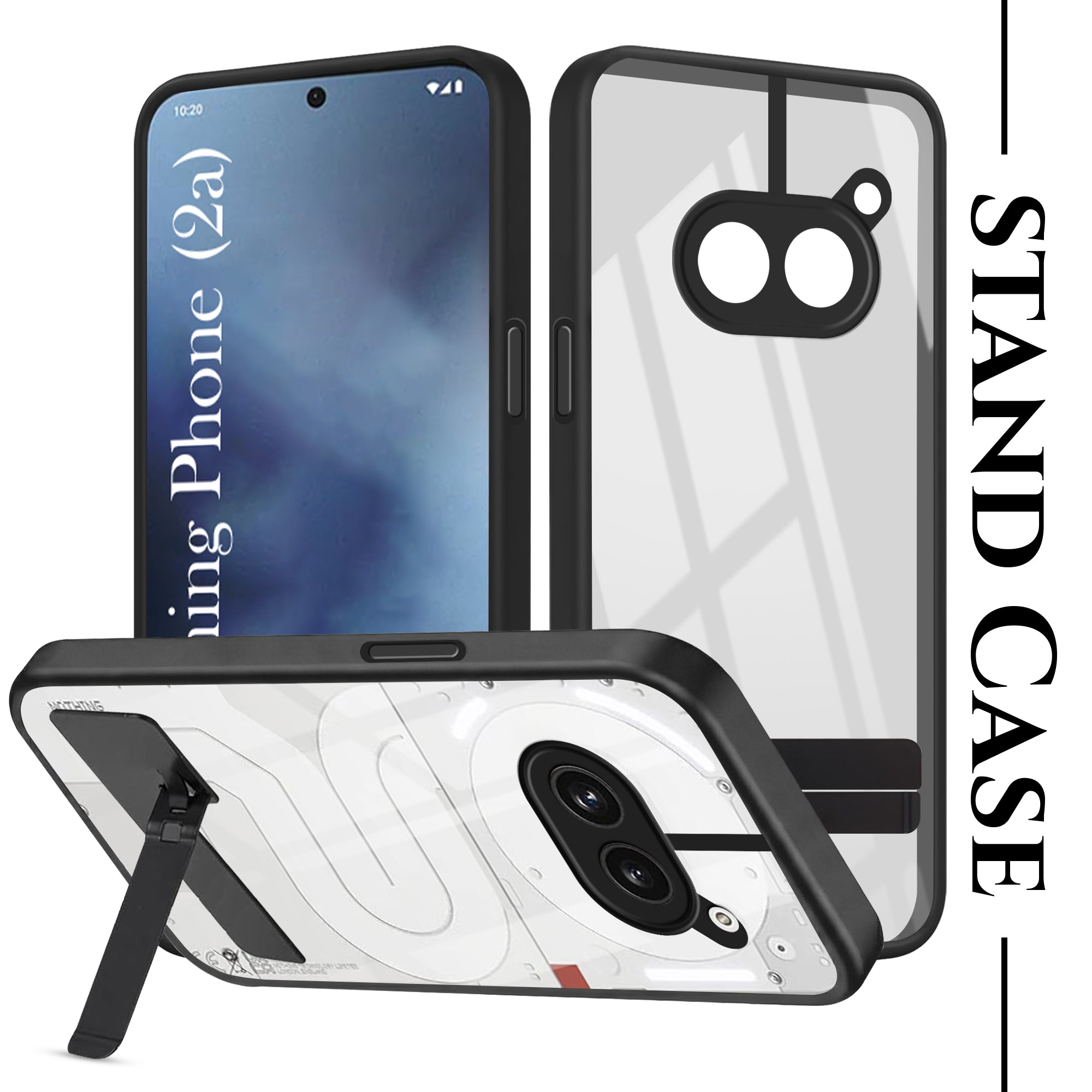 For Nothing Phone 2A 5G Back Cover Case (Built-in Stand | Lifetime Anti Yellow | Kickstand Shockproof | Camera Protection | MagSafe Compatible)