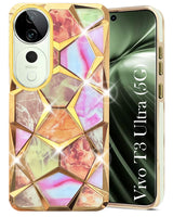 For Vivo T3 Ultra Back Cover Case ( Dual Design Glitter Sparkle and Detachable Diamond Print Case | Soft and Flexible)