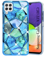 For Samsung Galaxy A22 4G Back Cover Case (Dual Design Glitter Sparkle and Detachable Diamond Print Case | Soft and Flexible)