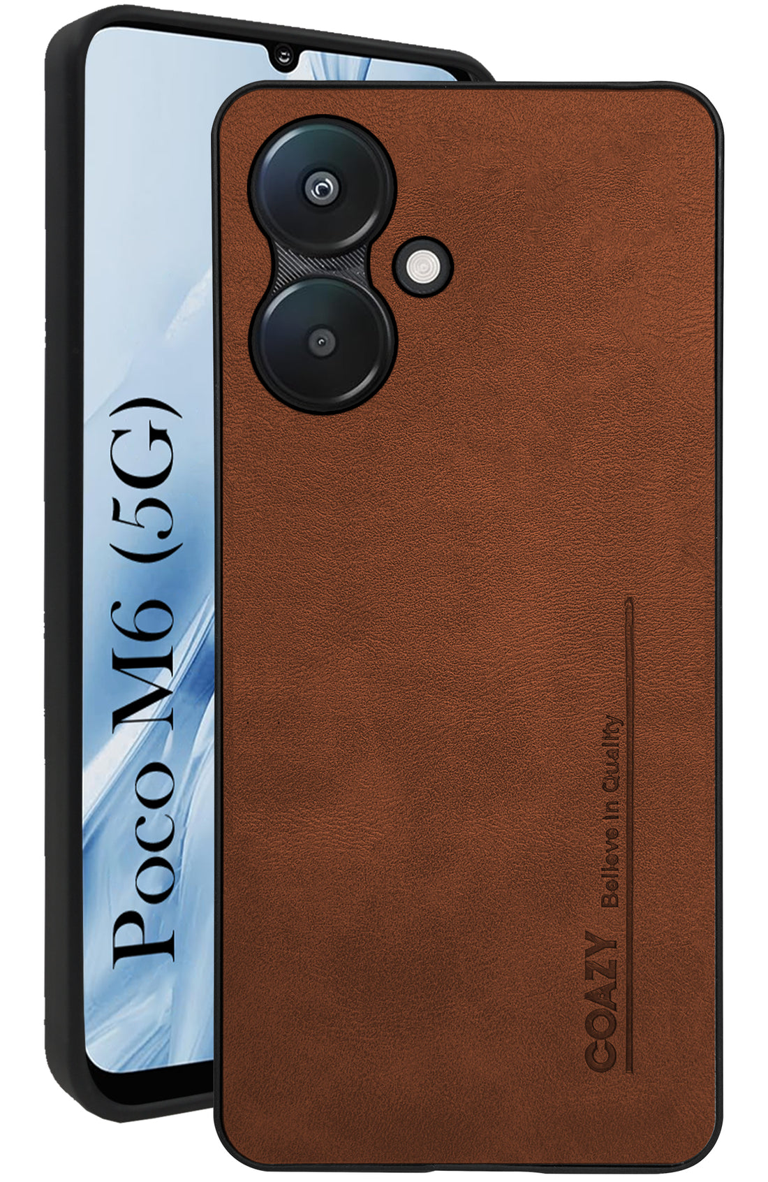 For Poco M6 5G Back Cover Case (Professional Vegan Leather | Camera Protection | Slim & Soft)