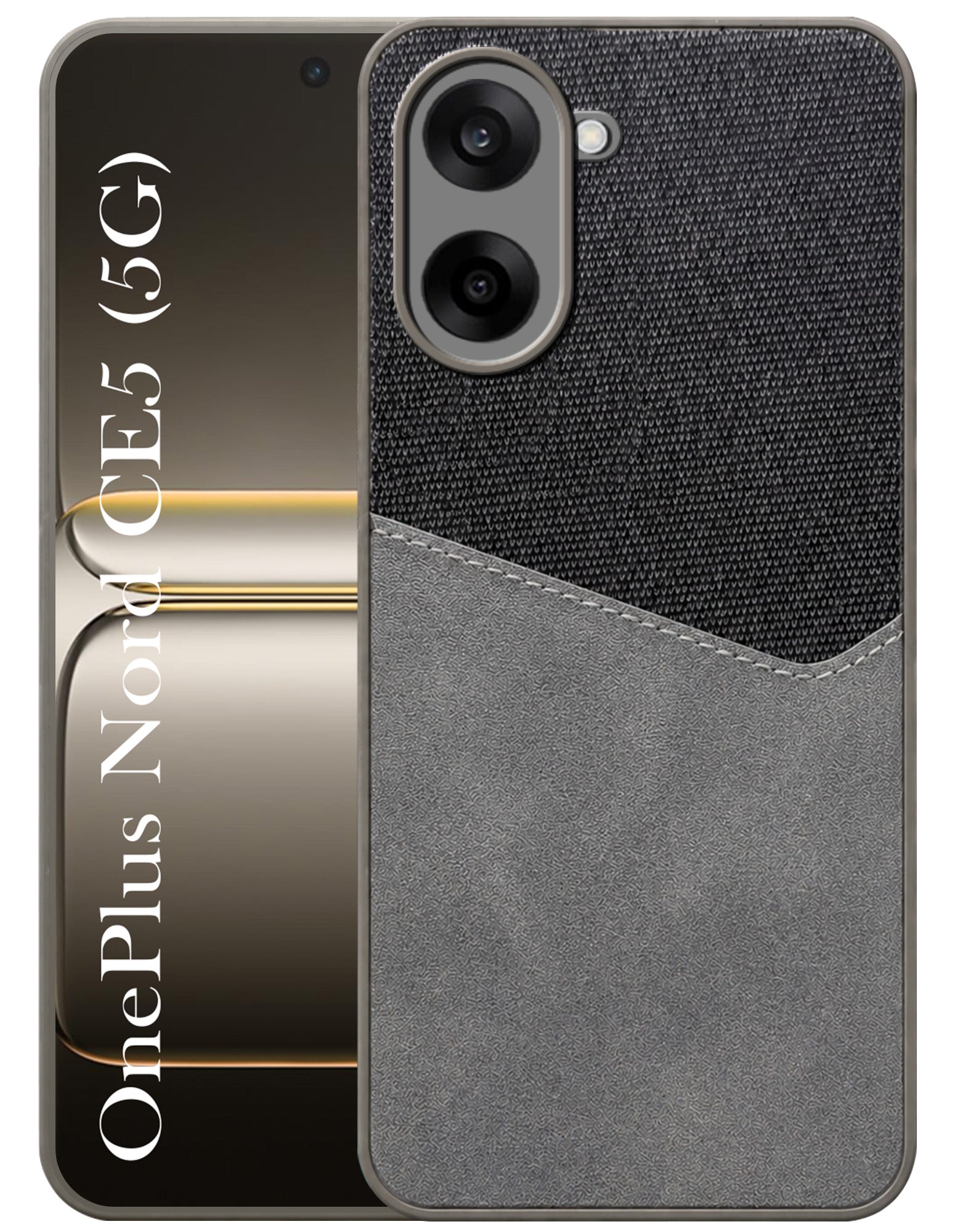 For Oneplus Nord CE 5 Back Cover Case (Dual PU Leather Stitch | Professional Minimalist | Soft and Flexible)
