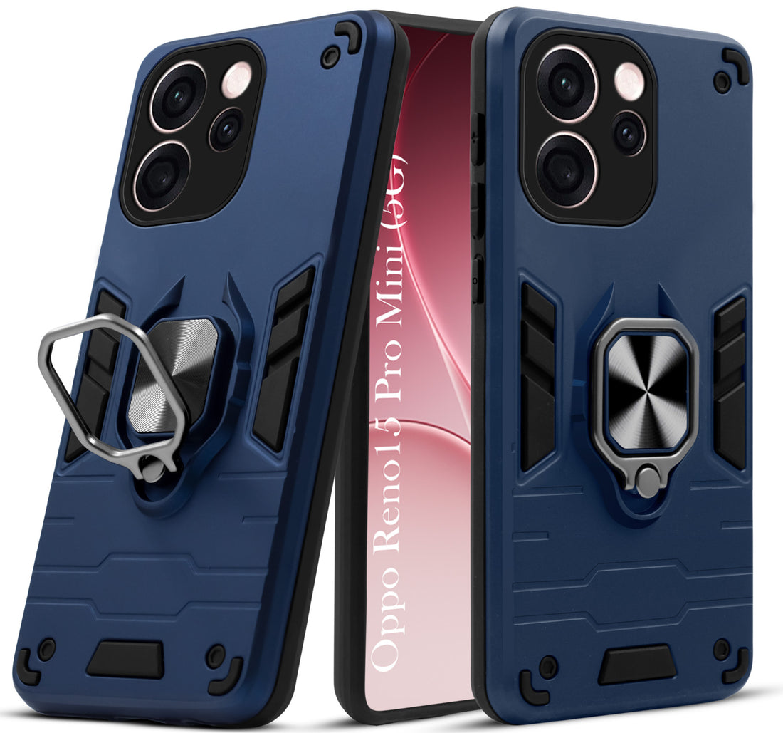 For Oppo Reno15 Pro Mini 5G | Oppo Reno 15 Pro Mini 5G Back Cover Case Hybrid Armor (Shockproof Dual Layer Polycarbonate |Ring Holder Kickstand)
