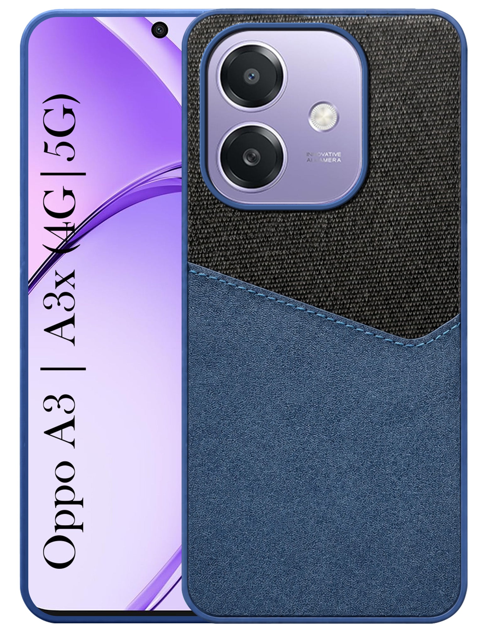 For Oppo A3X (4G/5G) | Oppo A3 5G Back Cover Case (Dual PU Leather Stitch | Professional Minimalist | Soft and Flexible)