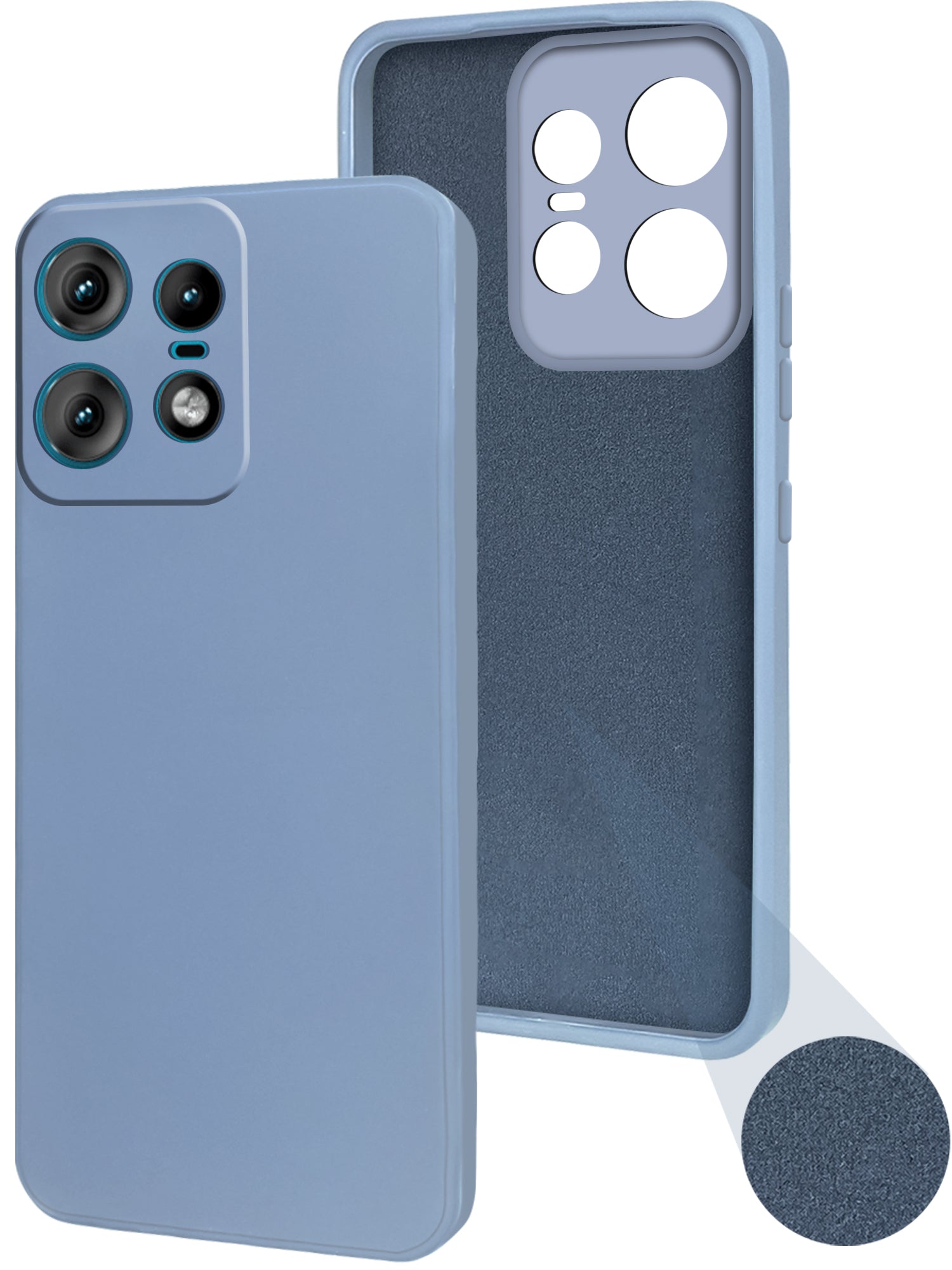 For Motorola Moto Edge 50 Pro Back Cover Case ( Matte Finish Silicone with Inside Fiber cloth)