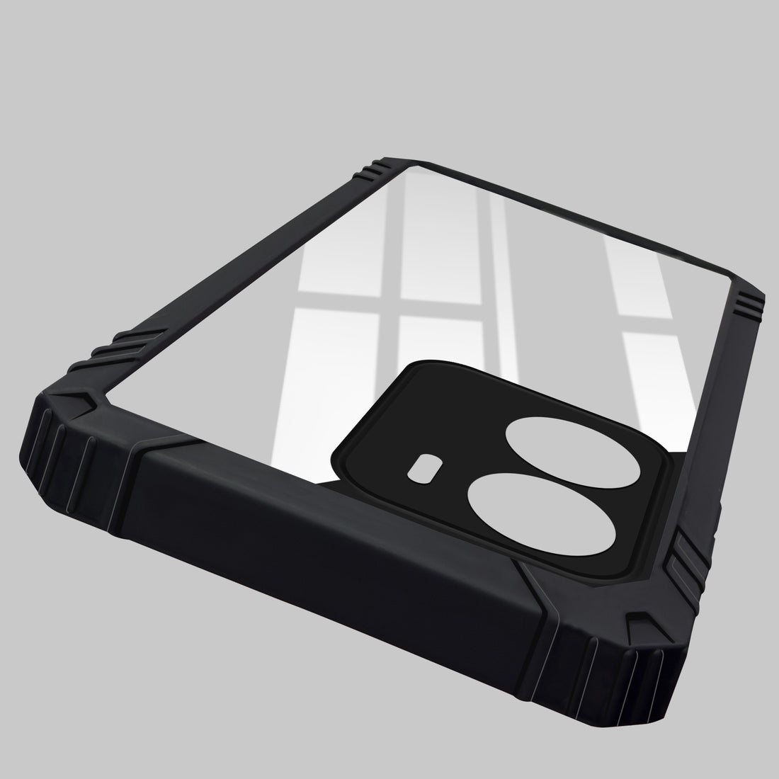 For Vivo Y16 Back Cover Case (Ultimate Shockproof Bumpers | Anti Yellow | Rugged Armor | Hybrid PC | Black )