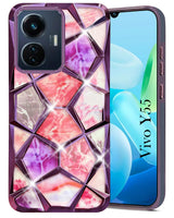 For Vivo Y55 4G Back Cover Case (Dual Design Glitter Sparkle and Detachable Diamond Print Case | Soft and Flexible)