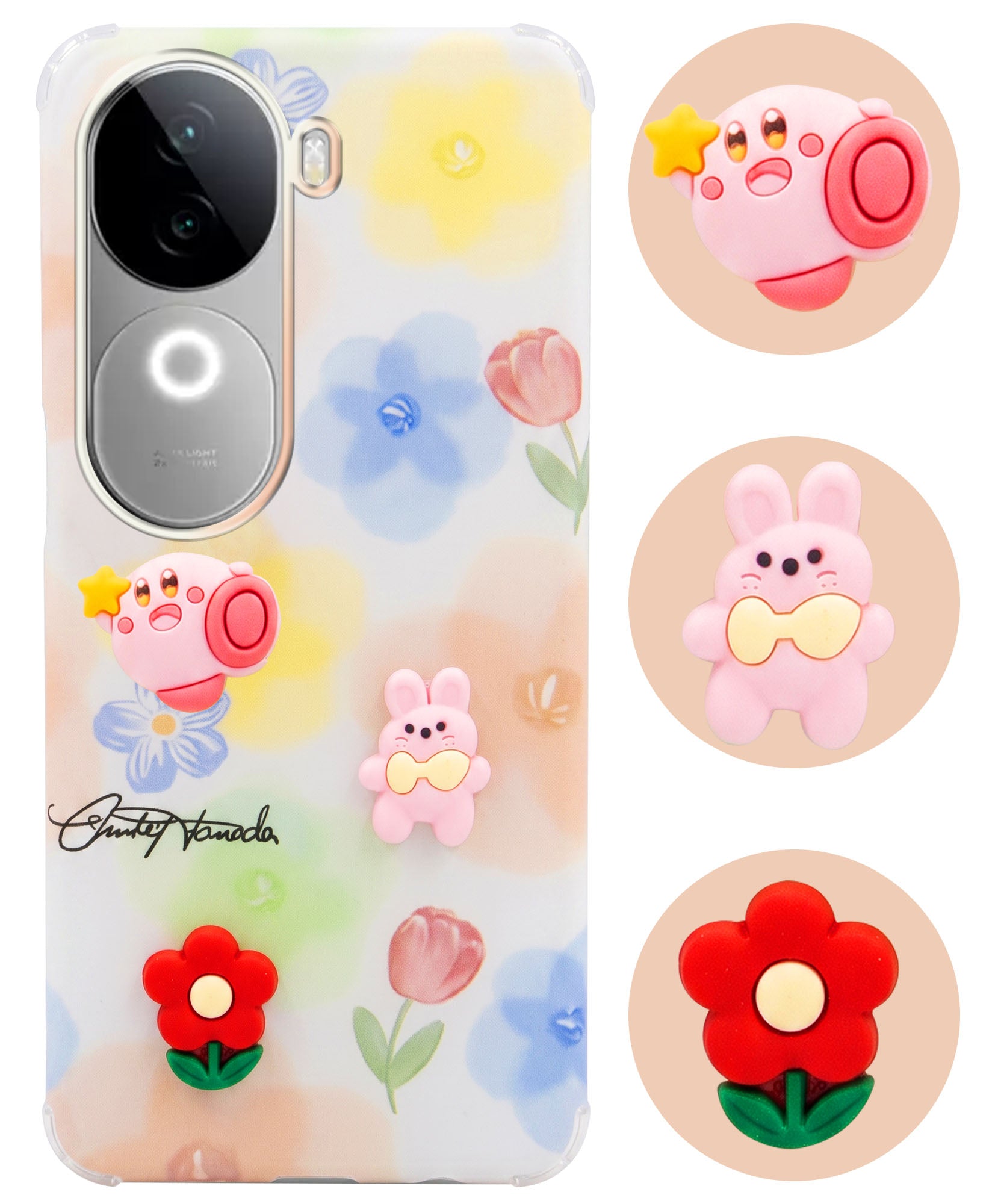 For Vivo iQOO Z9s Back Cover Case (3D Cute Cartoons | Hard Back Side Soft | Matte Premium Finish | HD Printing)