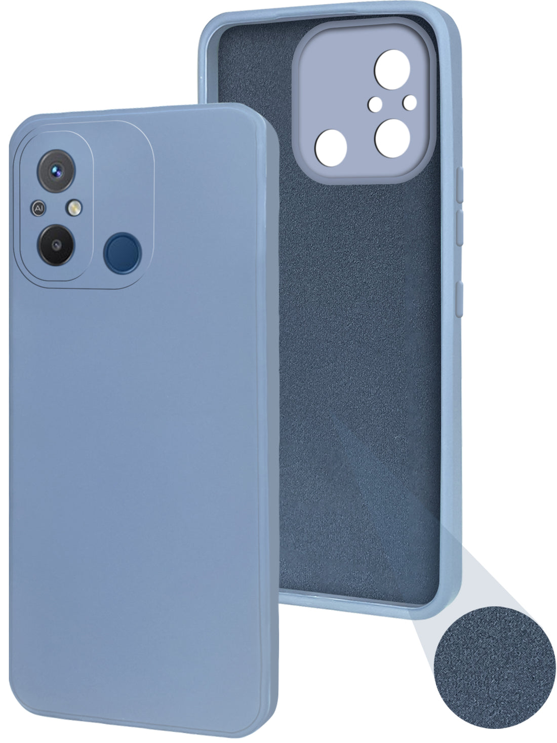 For Xiaomi Redmi 12C Back Cover Case (Matte Finish Silicone with Inside Fiber Cloth)