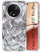 For Oppo F27 Pro | Oppo F27 Pro Plus Back Cover Case ( Dual Design Glitter Sparkle and Detachable Diamond Print Case | Soft and Flexible)