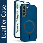 For Samsung Galaxy S22 Plus 5G Back Cover Case Leather Finish (MagSafe Compatible Wireless Charging | Soft Touch | Camera Bump Protection)