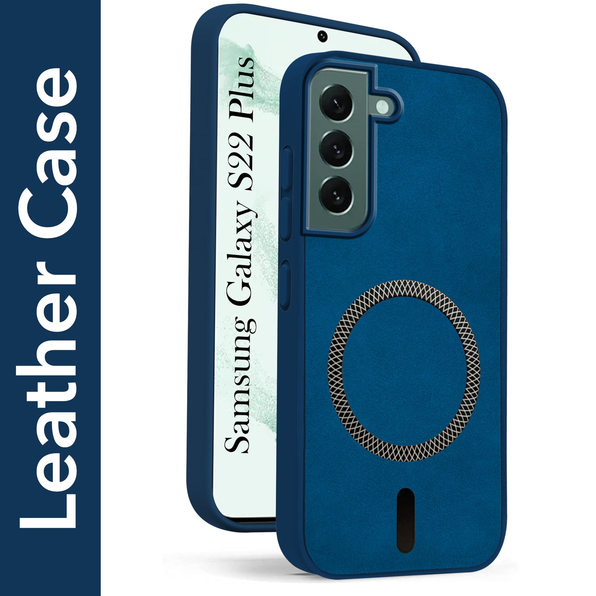 For Samsung Galaxy S22 Plus 5G Back Cover Case Leather Finish (MagSafe Compatible Wireless Charging | Soft Touch | Camera Bump Protection)