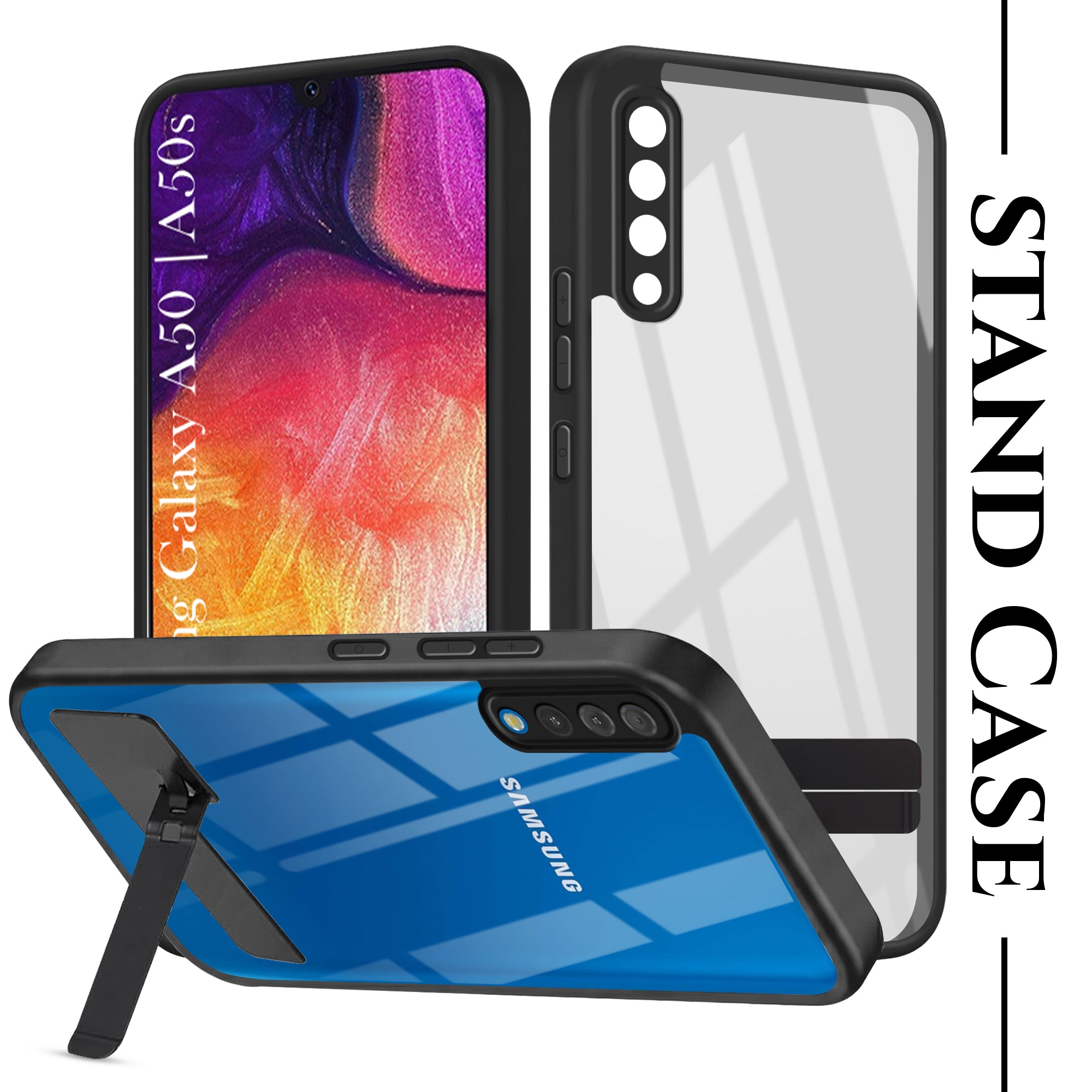 For Samsung Galaxy A50 | Galaxy A50s Back Cover Case (Built-in Stand | Lifetime Anti Yellow | Kickstand Shockproof | Camera Protection | MagSafe Compatible)