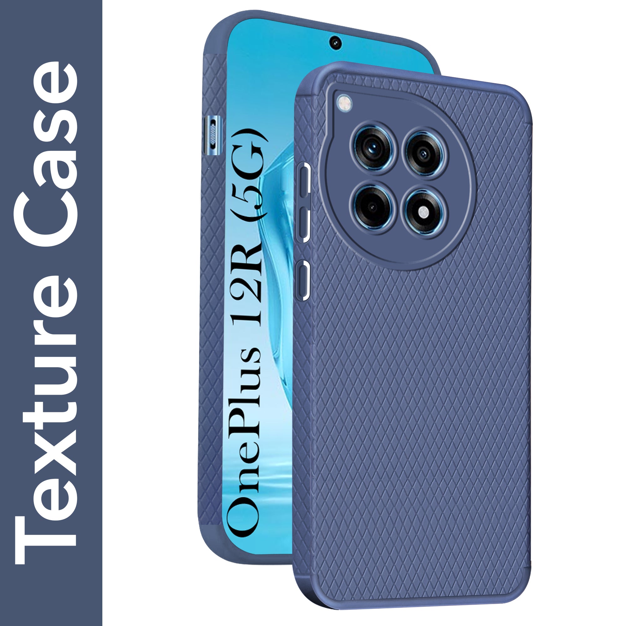 For OnePlus 12R 5G Back Cover Case (Minimalist Design Stitched Leather | Shockproof Raised Edges for Camera & Screen Protection)