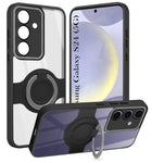 For Samsung Galaxy S24 Back Cover Case with stand (Built-in Ring Holder Kickstand | Lifetime Anti Yellow | Camera Protection)