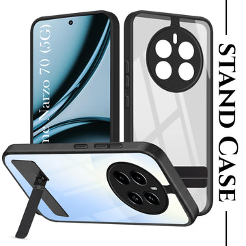 For Realme Narzo 70 5G Back Cover Case (Built-in Stand | Lifetime Anti Yellow | Kickstand Shockproof | Camera Protection | MagSafe Compatible)
