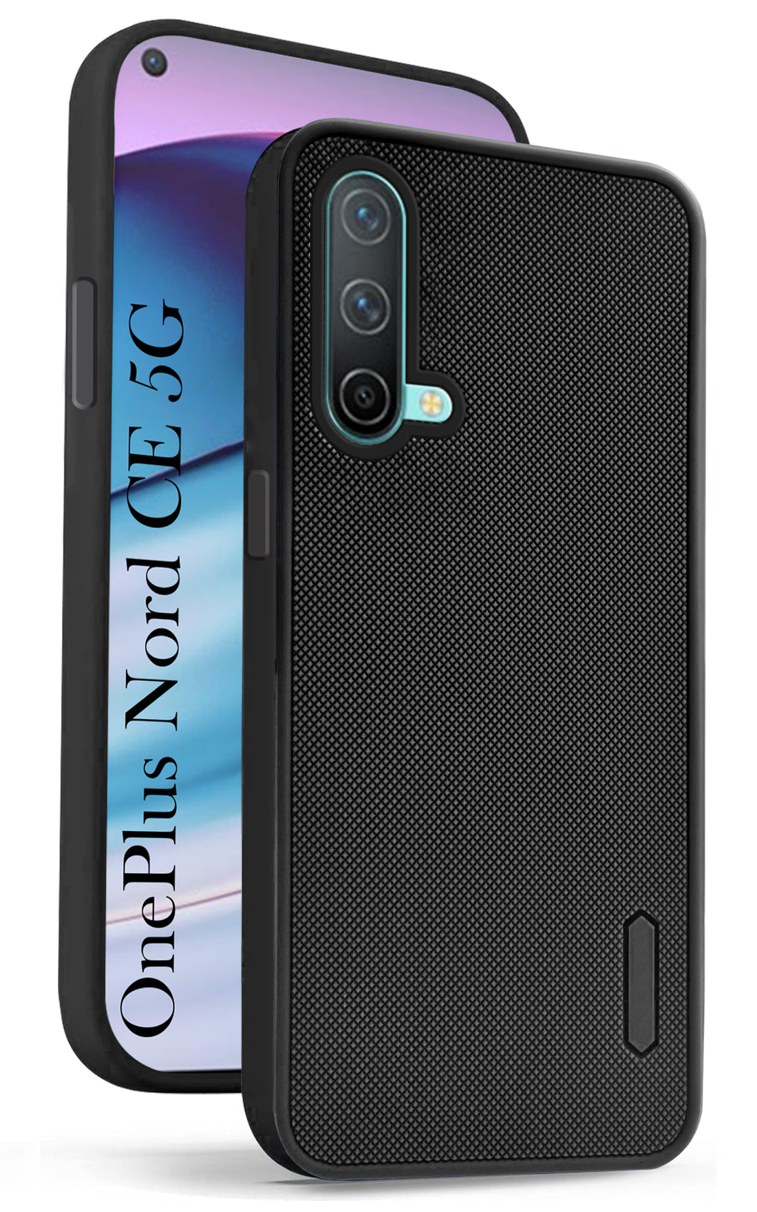 For OnePlus Nord CE 5G Back Cover Case ( Textured Grip Design | Camera Protetion | Slim and Light Weight | Soft Touch and Feel | Black )