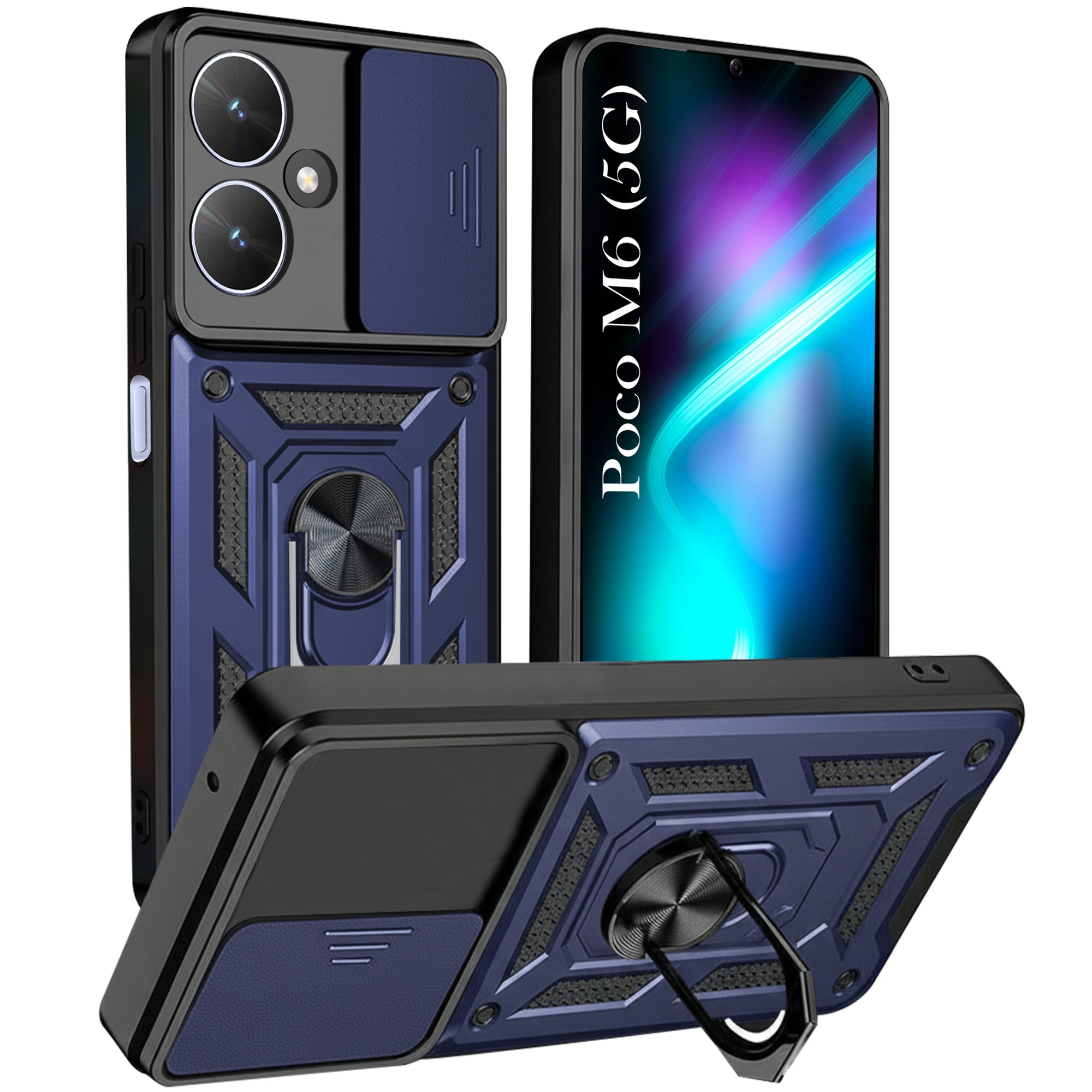 For Poco M6 5G Back Cover Case (Hybrid Dual Armor Polycarbonate)