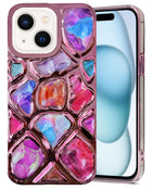 For Apple iPhone 15 Back Cover Case ( Dual Design Glitter Sparkle and Detachable Diamond Print Case | Soft and Flexible)
