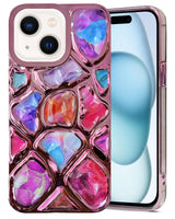 For Apple iPhone 15 Back Cover Case ( Dual Design Glitter Sparkle and Detachable Diamond Print Case | Soft and Flexible)