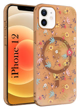 For Apple iPhone 12 Back Cover Case (Cute Floral Design | Flower Print for Girls | MagSafe Compatible Wireless Charging)