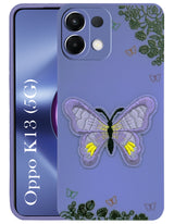For Oppo K13 Back Cover Case (Soft Butterfly Embroidery | Women Teen Girls | Camera Protection| Matte Silicone)