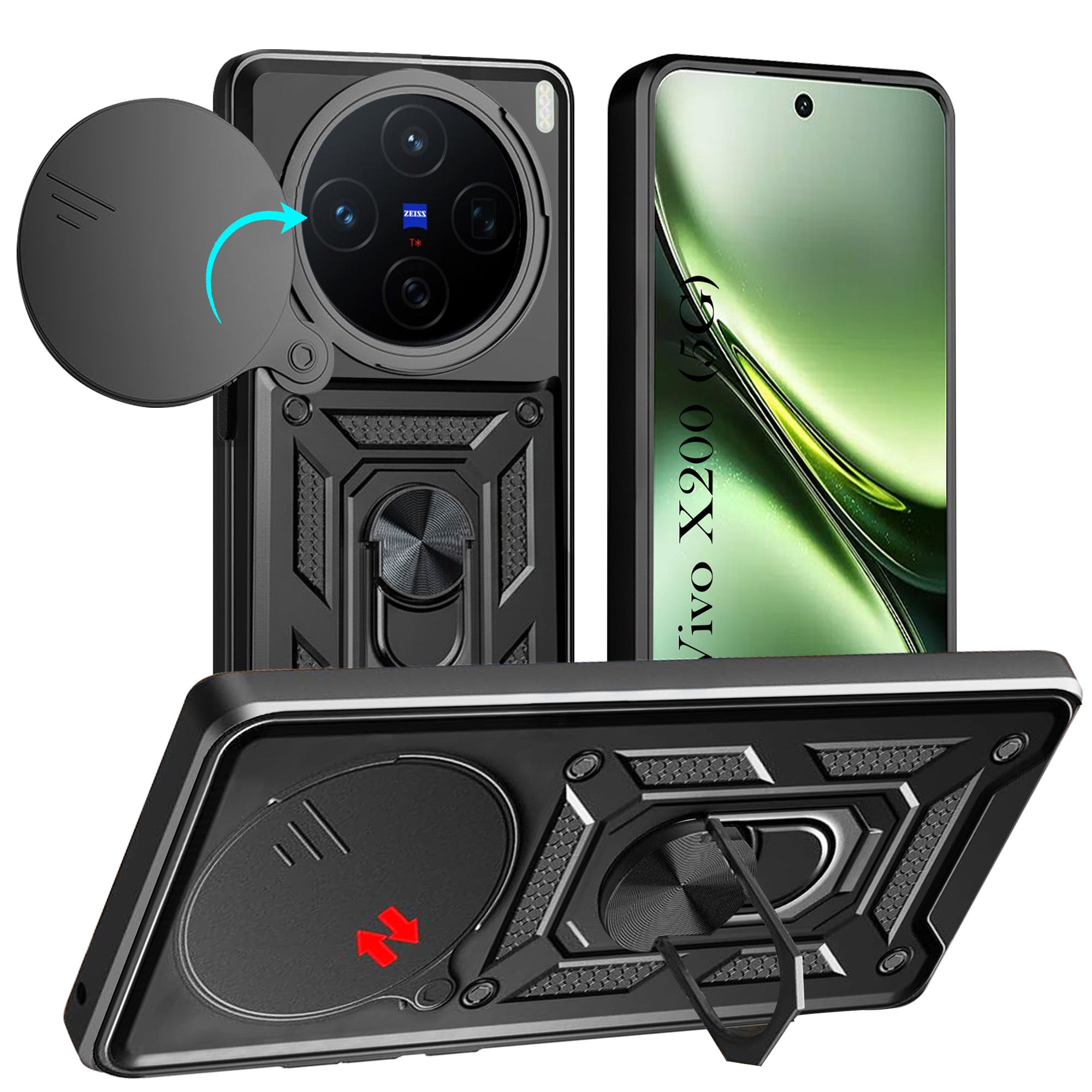 For Vivo X200 Back Cover Case (Hybrid Dual Armor Polycarbonate)