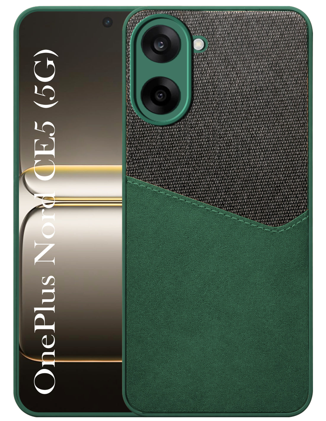 For Oneplus Nord CE 5 Back Cover Case (Dual PU Leather Stitch | Professional Minimalist | Soft and Flexible)