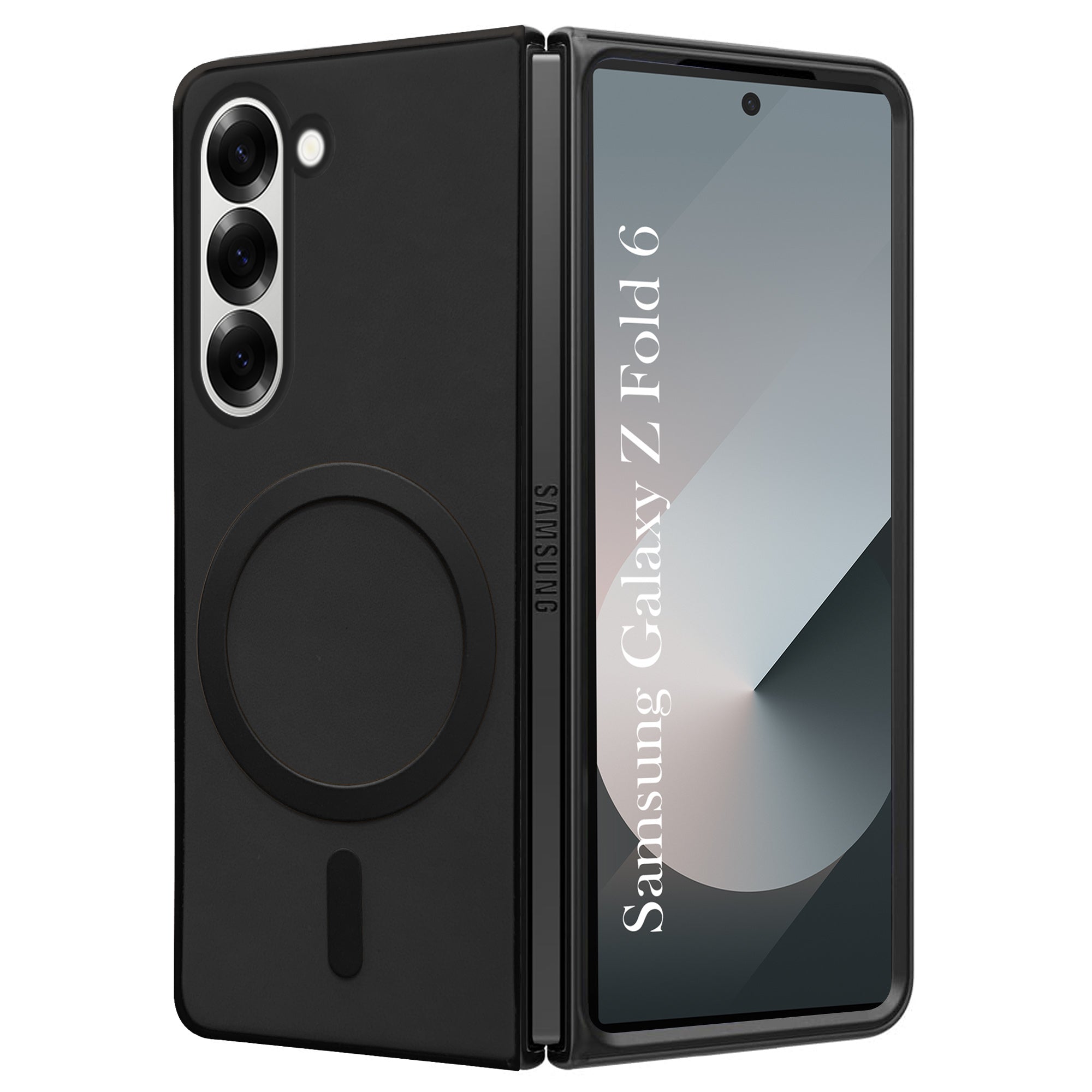 For Samsung Galaxy Z Fold 6 5G Back Cover Case (MagSafe Wireless Charging Compatible | Sleek Leather Finish | Inside Microfiber Cloth)