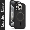 For Apple iPhone 15 Pro Back Cover Case Leather Finish (MagSafe Compatible Wireless Charging | Soft Touch | Camera Bump Protection)