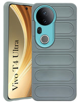 For Vivo T4 Ultra Back Case Cover (Matte Liquid Silicone| Professional Wave Design | Camera Protection Ring | Shockproof Anti Slip Grip)