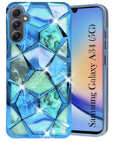 For Samsung Galaxy A34 5G Back Cover Case ( Dual Design Glitter Sparkle and Detachable Diamond Print Case | Soft and Flexible)