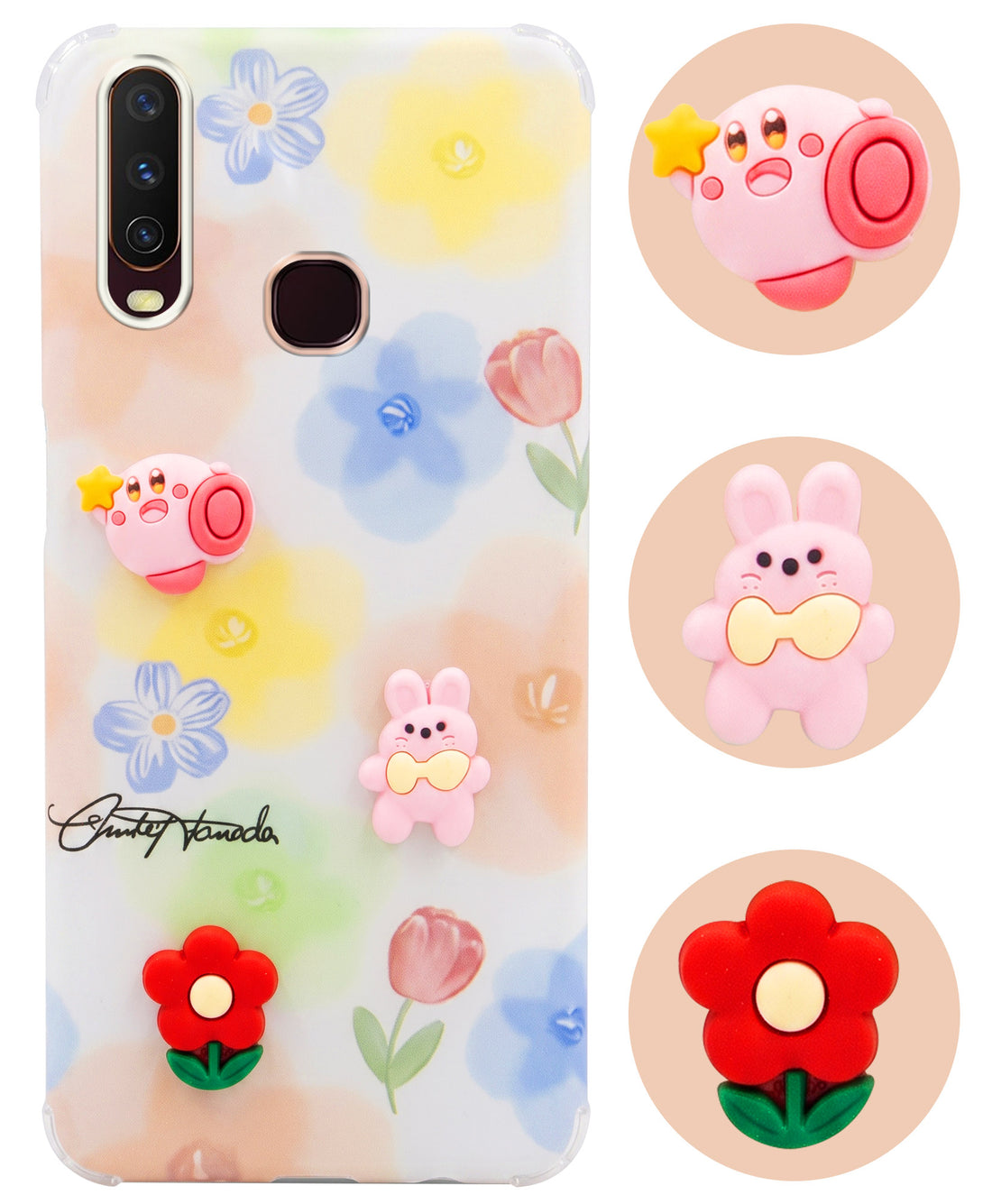 For Vivo Y12 | Y15 | Y17 Back Cover Case (3D Cute Cartoons | Hard Back Side Soft | Matte Premium Finish | HD Printing)