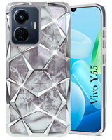For Vivo Y55 4G Back Cover Case (Dual Design Glitter Sparkle and Detachable Diamond Print Case | Soft and Flexible)